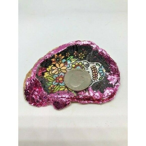 Handmade Oyster Art Shell Trinket Vanity Ring Dish - Picture 3 of 5